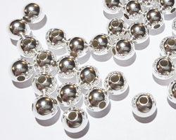  <24.1g/100> sterling silver 6mm round beads, 1.8mm hole 