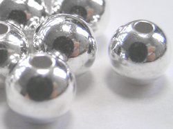  <36.8g/100> sterling silver 6mm round beads, 1.8mm hole, heavier than product pb1208 