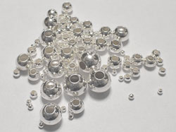  <20.8g/100> ECONOMY sterling silver 6mm round bead, 2.4mm hole 