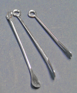 --CLEARANCE-- set of 18 sterling silver, 22 gauge, graduated paddle pins - lengths between 20mm and 30mm - price is per set