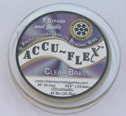 --CLEARANCE-- 9.1 meter (30 feet) reel - accuflex - 7 strand *clear coated* nylon coated stainless steel stringing/beading wire, 0.61mm total outside diameter