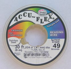 --CLEARANCE-- 9.1 meter (30 feet) reel - accuflex - 49 strand *dijon gold* nylon coated stainless steel stringing/beading wire, 0.61mm total outside diameter