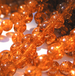  topaz 6mm smooth round crackle glass bead 