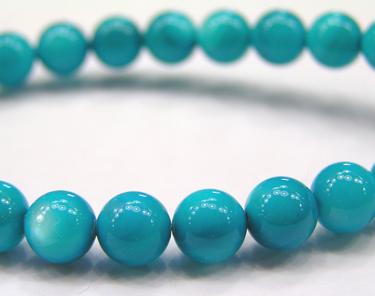  blue mother of pearl 6mm round bead 
