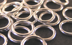  sterling silver 5mm diameter, 1mm thickness, closed jump ring 