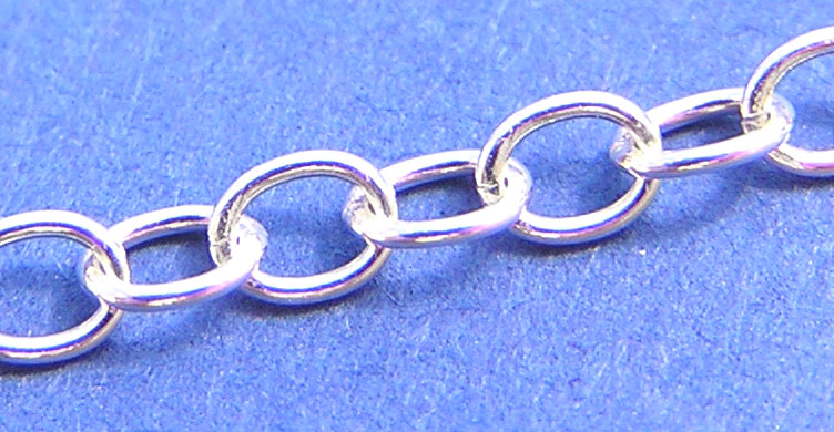 sterling silver oval link (3.2mm x 2.4mm) belcher chain *sold per cm - 5 units is 5cm, 100 units is 100cm=1 meter* 
