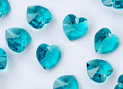  swarovski 6228 10mm blue zircon heart pendant 