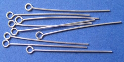 sterling silver, 24 gauge (approx 0.5mm thick), 40mm eye pin