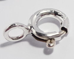  <16.4g/100> sterling silver stamped 925 6mm heavy weight round trigger clasp with attached open ring 