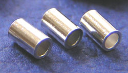  <2g/100> sterling silver medium weight 2mm long x 1.5mm diameter crimps, 1.1mm holes (pp50) 