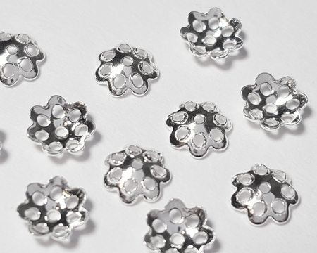 sterling silver 5mm x1.5mm daisy beadcap 