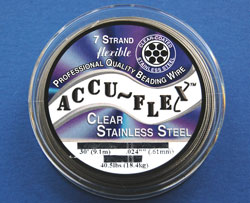 --CLEARANCE-- 9.1 meter (30 feet) reel - accuflex - 7 strand *clear coated* nylon coated stainless steel stringing/beading wire, 0.61mm total outside diameter