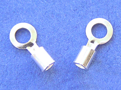  sterling silver 6mm long x 2mm external diameter, with 0.9mm internal diameter cord ends for beading chain 