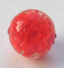  venetian murano red glass over white clouds 12mm round bead *** QUANTITY IN STOCK =24 *** 