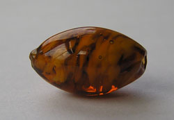  venetian murano topaz glass over white clouds 15mm x 9mm oval bead *** QUANTITY IN STOCK =11 *** 