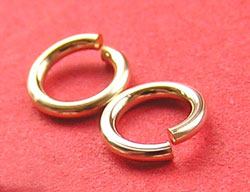  gold filled 14/20 5mm open jump ring, just under 20 gauge at approx 0.76mm thick (saw cut) 