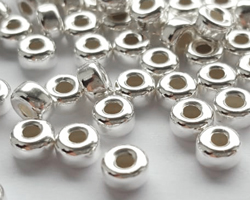  <16.5g/100> sterling silver 5mm x 3mm rondelle bead 