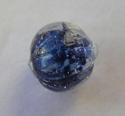  venetian murano clear over dark blue glass with aventurina venetian 6mm round bead *** QUANTITY IN STOCK =5 *** 