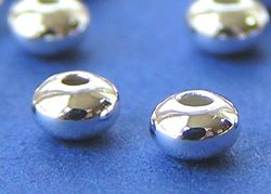  <5.5g/100> sterling silver 3mm x 2mm puffed circular disc spacer 
