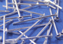  sterling silver, half hard, 24 gauge, flat ended 13mm headpin 