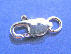  <53.9g/100> sterling silver stamped 925 11.5mm x 4.3mm lobster clasp, with additional attached open jump ring 