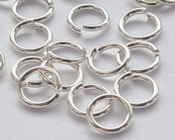  sterling silver 5mm diameter, 21 gauge (approx 0.76mm) open jump ring (saw cut) 