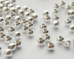  <2.3g/100> sterling silver 2mm round bead, 0.9mm hole 