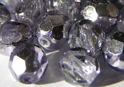  czech mirrored lavender 6mm faceted round glass bead 