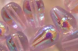  czech alexanderite ab 9mm x 6mm drop glass bead 