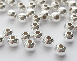  <7.7g/100> sterling silver 4mm round bead, 1.5mm hole 
