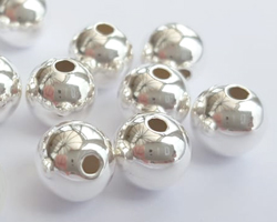  <48.6g/100> sterling silver 8mm round bead, 2mm hole 