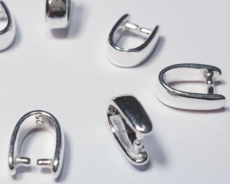  sterling silver 6mm depth bail with 925 stamp 