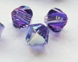  swarovski 5328 4mm tanzanite ab bicone bead 