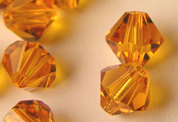  swarovski 5328 topaz 6mm bicone bead 