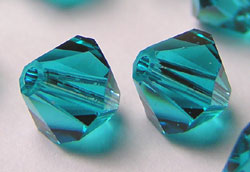  swarovski 5328 blue zircon 6mm bicone bead 