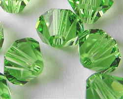  swarovski 5328 peridot 6mm bicone bead 