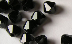  swarovski 5328 jet 6mm bicone bead 
