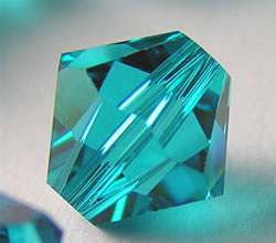  swarovski 5328  8mm blue zircon bicone bead 