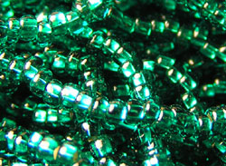  precosia czech glass #11 (11/0) silver lined, square hole teal seed bead - sold per gram (pp25g) 