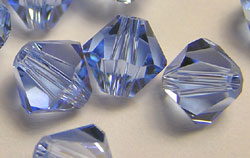  swarovski 5328 light sapphire 6mm bicone bead 