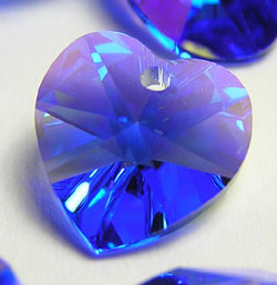  swarovski 6228 10mm sapphire ab heart pendant 