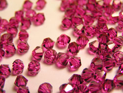  swarovski 5328 4mm fuchsia bicone bead 