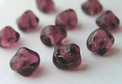  venetian glass 7mm-5mm (variable) amethyst murano glass pebble *** QUANTITY IN STOCK =63 *** 
