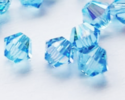  swarovski 5328 4mm aquamarine ab bicone bead 