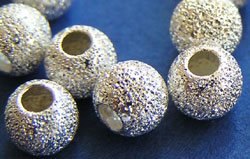  <17g/100> sterling silver 5mm laser cut round bead, hole 2.2mm 