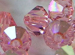  swarovski 5328 light rose ab 6mm bicone bead 
