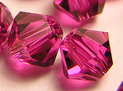  swarovski 5328 fuchsia 6mm bicone bead 