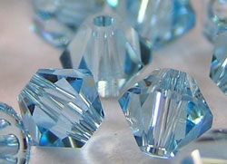  swarovski 5328 aquamarine 6mm bicone bead 