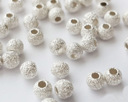  <5.5g/100> sterling silver 3mm laser cut round bead, 1.2mm hole 