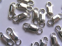  <25.9g/100> sterling silver stamped 925 8mm x 3mm lobster clasp, with additional attached open jump ring 
